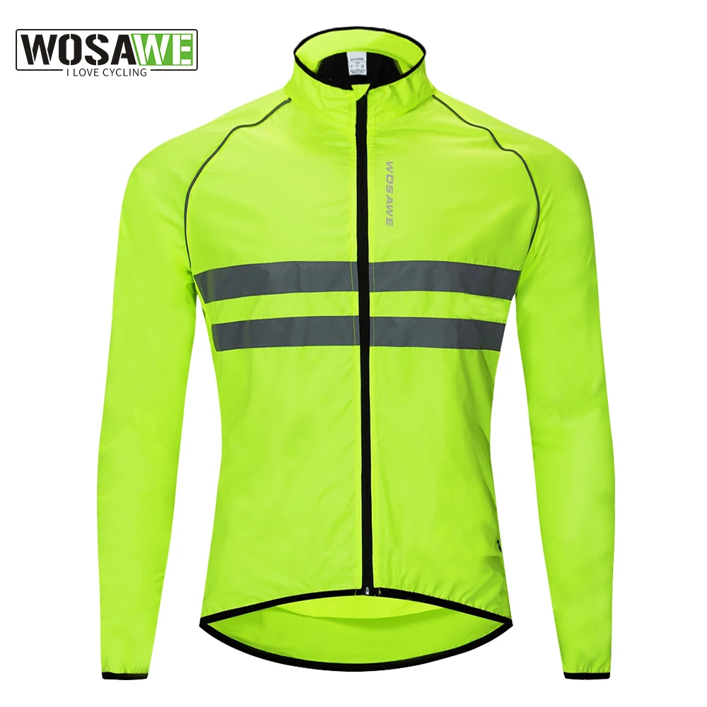 

WOSAWE Reflective wind Jacket Jaqueta Corta Vento Breathable Bike Bicycle Cycling MTB Long Sleeve Windcoat Windproof Jacket