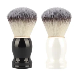 Escova de barbear com cabo de madeira, pincéis de maquiagem, cabeleireiro, barbeiro, espuma sabão, ferramentas de limpeza facial masculina, 1pcs