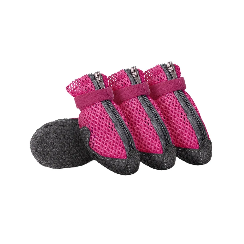 

4Pcs Comfortable Pet Dog Shoes Breathable Anti-slip Mesh Pet Shoe Cover Protective Easy To Clean Dog Mesh Shoes