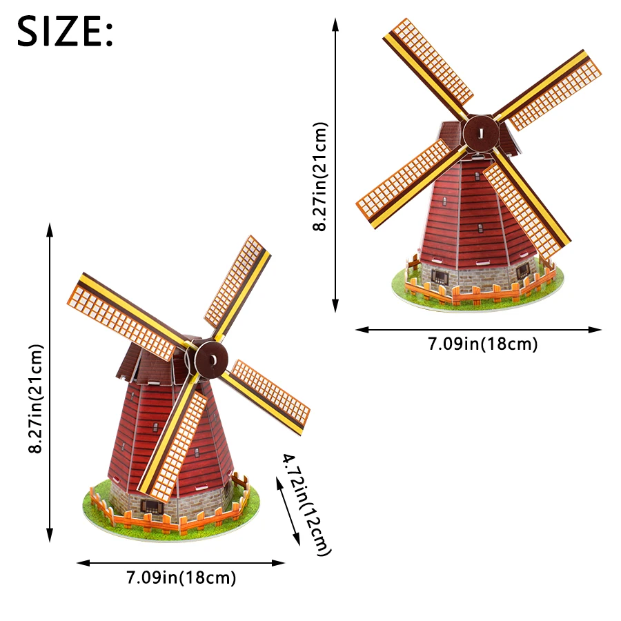 DIY Windmill Foam 3D Jigsaw Hand Drawn Model Graffiti Children's Educational Toys Children's Gifts