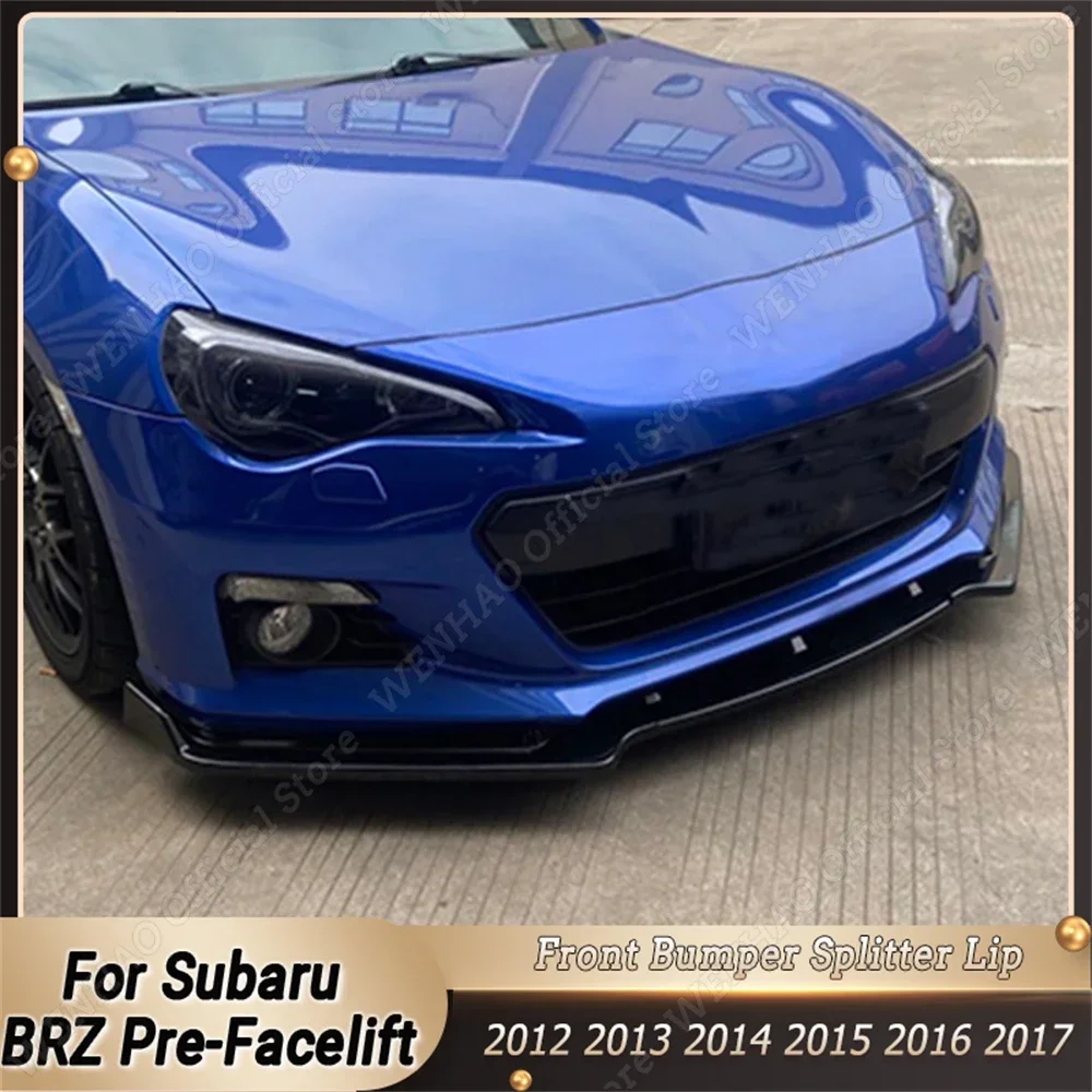 Front Bumper Lip Spoiler Splitter Diffuser Cover Guard Retrofit Body Kit For Subaru BRZ 2012-2017 Pre-Facelift ABS Gloss Black