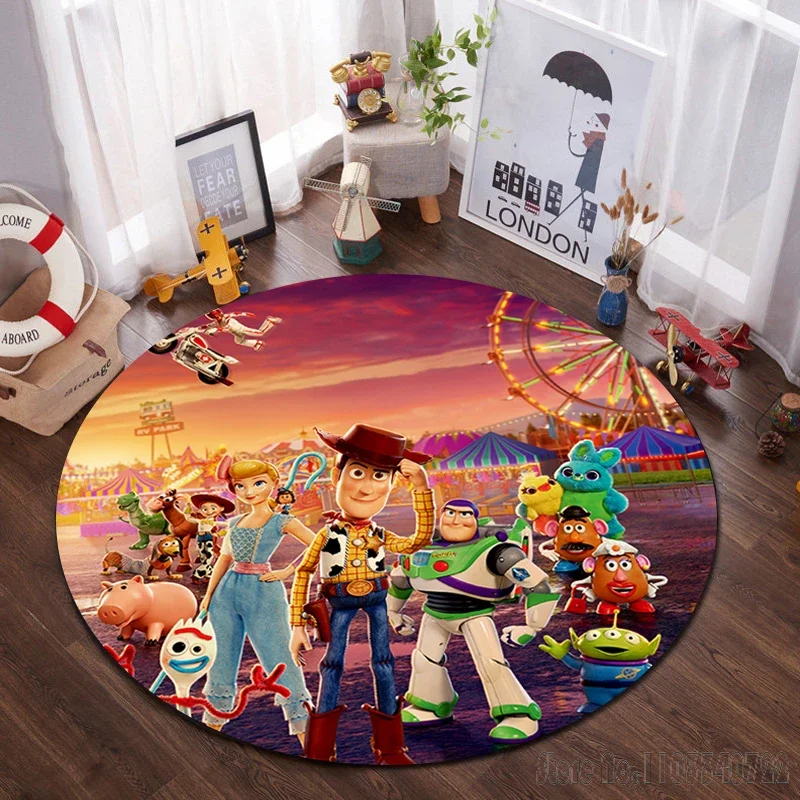 Cartoon The Lion King Rug Round Carpet 80cm Chair Non-slip Floor Mat Crawling Game For Kids Living Room Decor