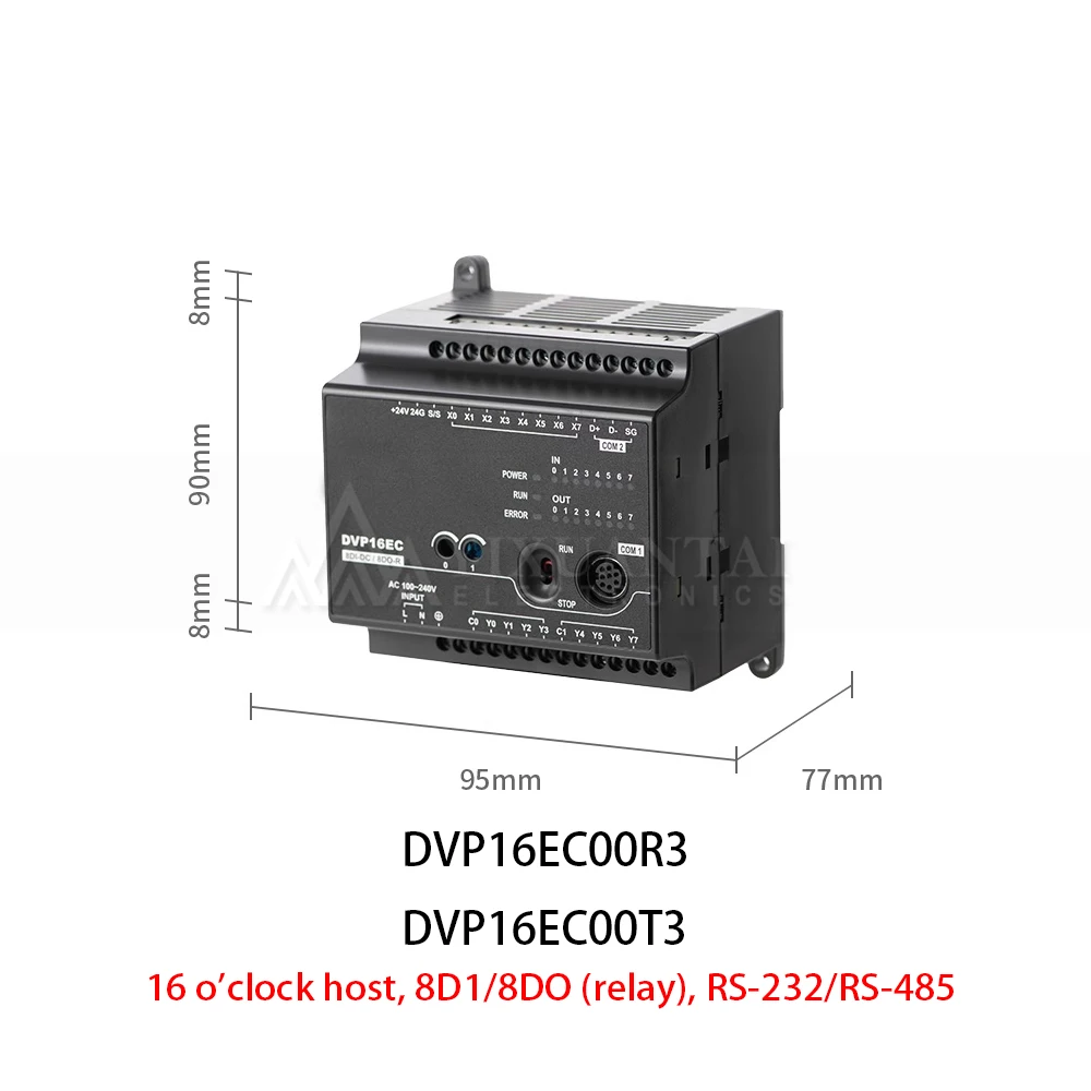 

DVP16EC00R3 DVP16EC00T3 PLC controller 16 o'clock host,8D1/8DO (relay),RS-232/RS-485