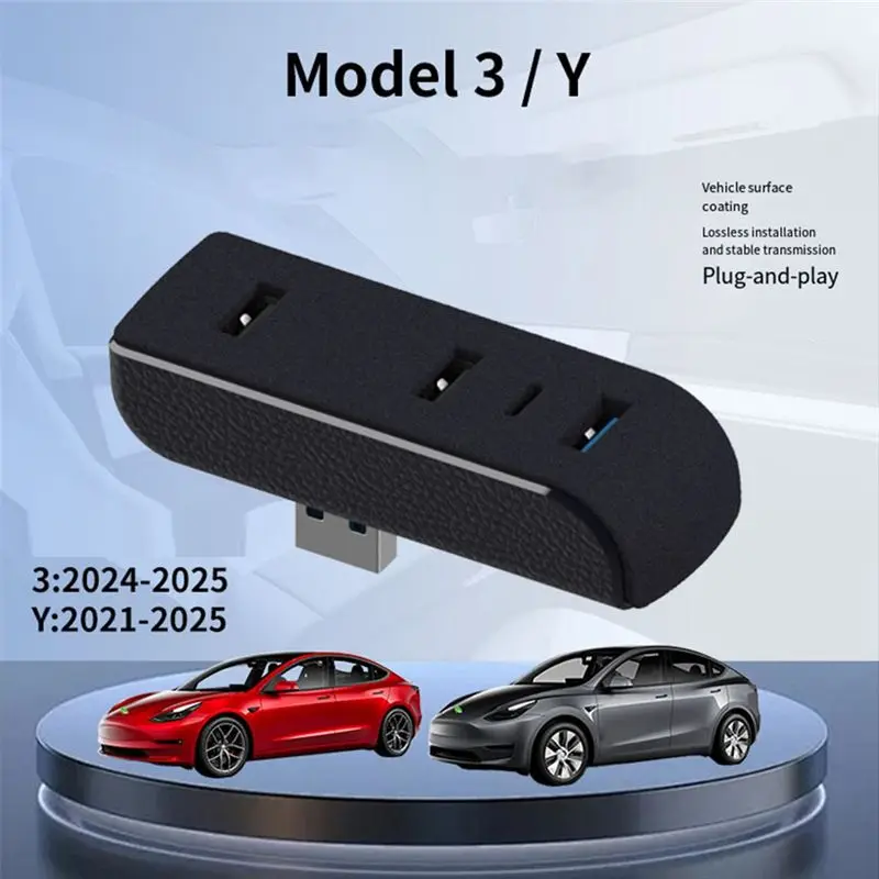 Superior-Glove Box Docking Station USB Hub Nerd Port Car 4-In-1 USB Extender For Tesla Model 3 Y 3+ Y Juniper