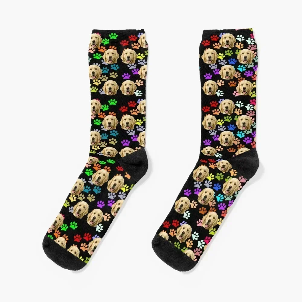 golden retriever dog funny cute face mask retrievers Socks Antiskid soccer cartoon hockey designer Boy Child Socks Women's