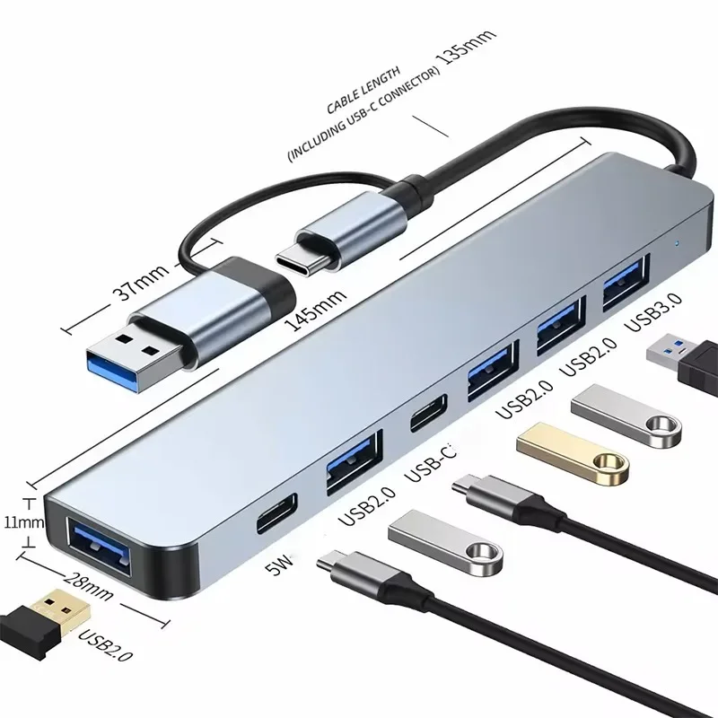 Wireless 7-in-1 Port Docking Station 7-in-1 Hub Computer with Multi-Concentrator USB Port Portable Docking Station