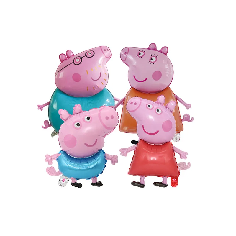 Set de Globos de la Serie de Dibujos Animados Peppa Pig, Juguetes para Fiestas de Cumpleaños Infantiles, Globos Decorativos de Aluminio, Artículos para Fiestas