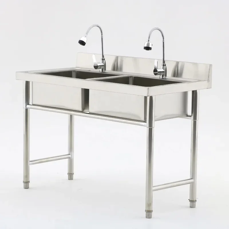 Commercial Kitchen Equipment Restaurant Commercial Sink Double Sink Washing Food Fruits and Vegetables