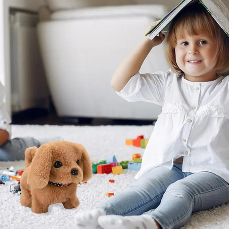 Jouets électroniques en peluche pour chiots, robot coule, mouvement automatique, aboiement, remue la queue, cadeaux électriques pour enfants