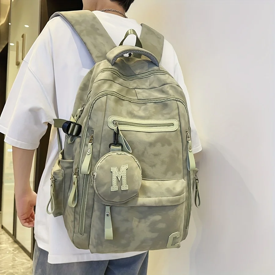 

Модный рюкзак с эффектом тай-дай, вместительный повседневный рюкзак с множеством карманов и кошельком для монет для школы и путешествий