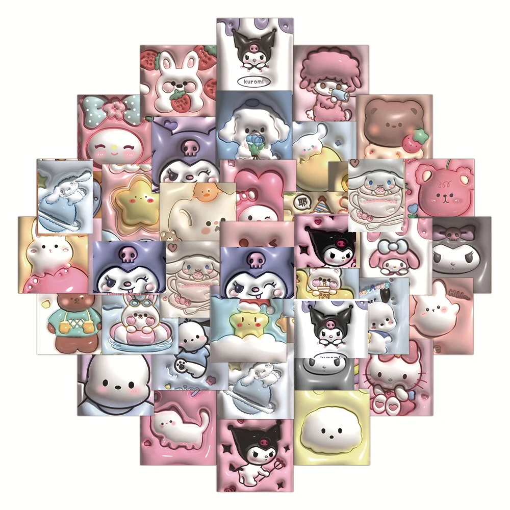 Pegatinas de dibujos animados para niños, calcomanías Kawaii de Hello My Melody, Kitty Kuromi, Sanrio, para álbum de recortes, ordenador portátil,