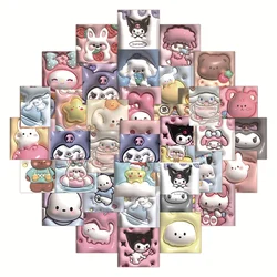 Pegatinas de dibujos animados para niños, calcomanías Kawaii de Hello My Melody, Kitty Kuromi, Sanrio, para álbum de recortes, ordenador portátil, 10/30/60 piezas