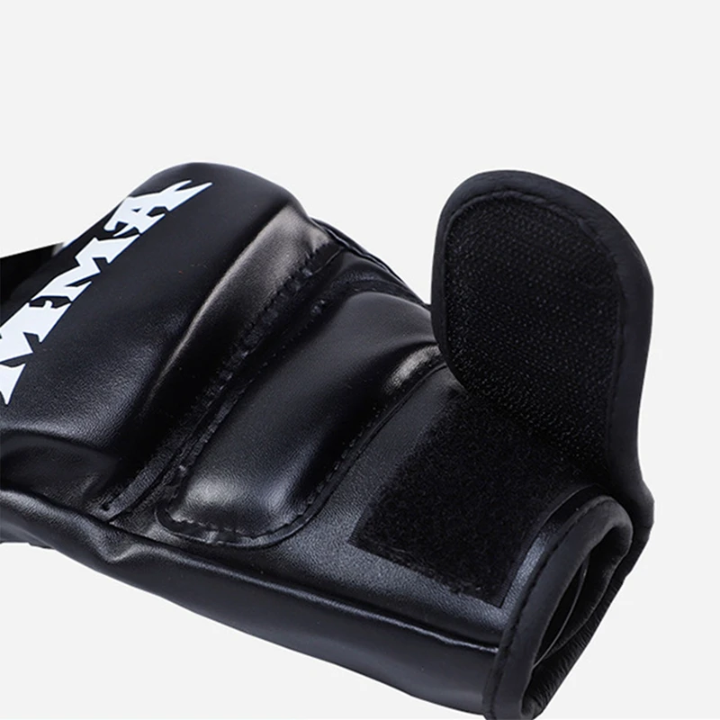 Gants de boxe professionnels en cuir PU, mitaines demi-doigts, gants de gastronomie Muay Thai, entraînement de la gastronomie, sac de sable isotbag,