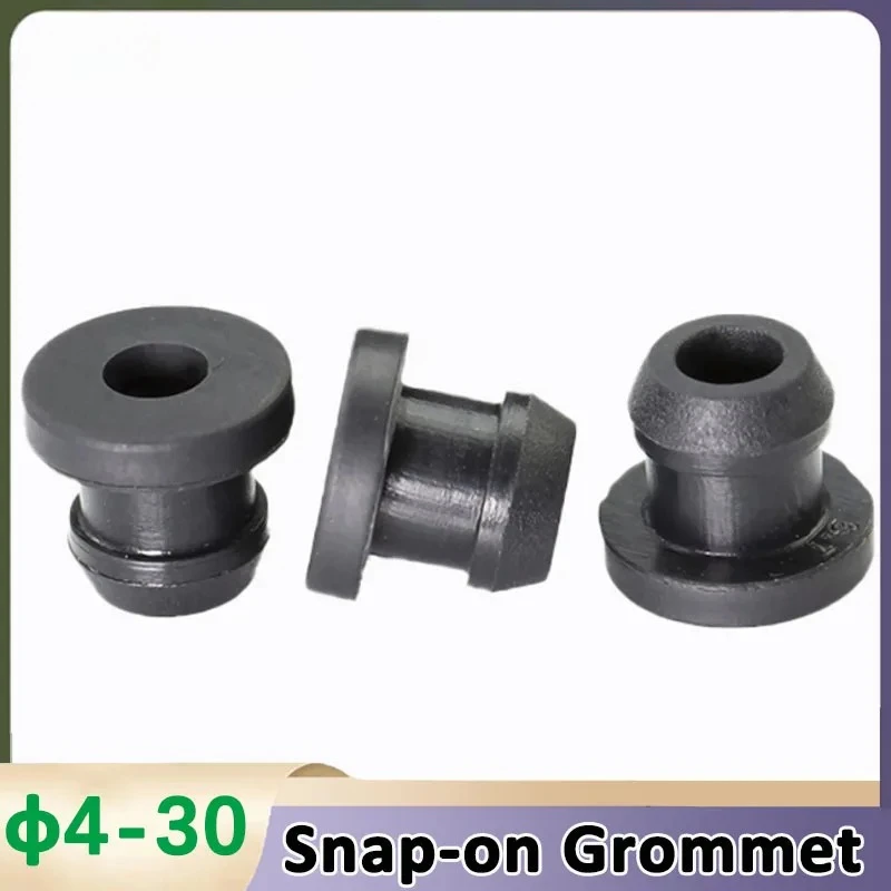 

Black Silicone Rubber Snap-on Grommet Hollow Hole Plug Coil Ring Cable Wiring Protect Bushings