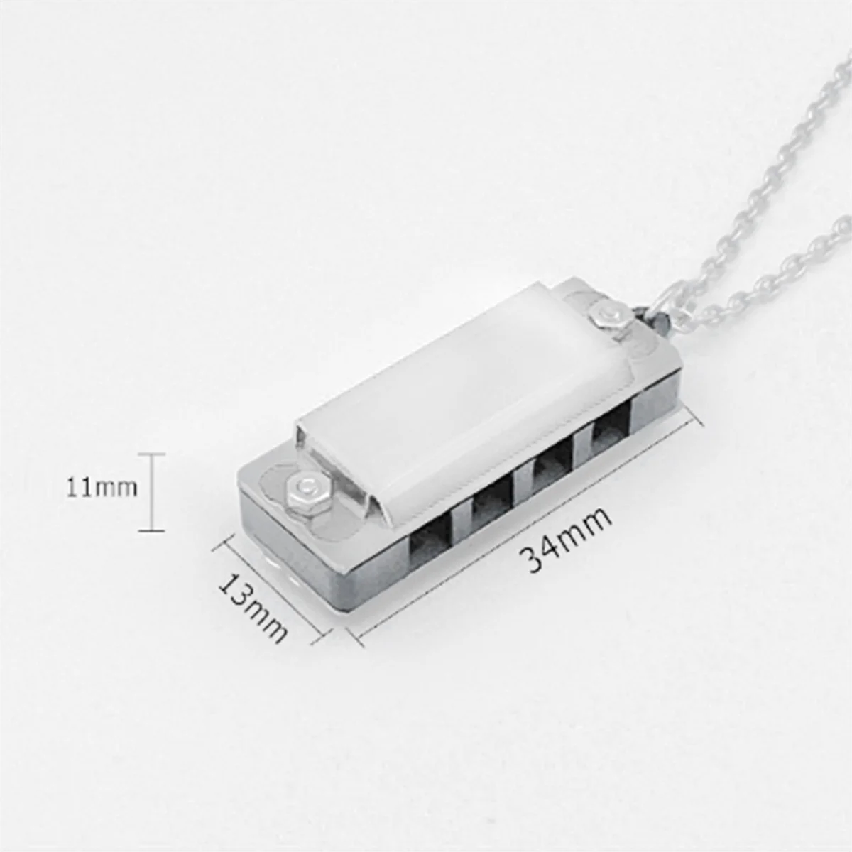 Mini Harmonica Necklace 4 Hole 8 Tone Harmonica Portable Musical Instrument for Children and Beginners
