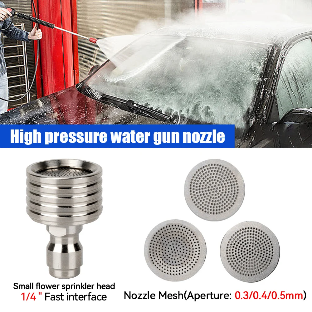 

1/4" 0.3mm 0.4mm 0.5mm aperture Quick Connector small showerhead Fitting Thread 1/4 For High Pressure Wash Gun