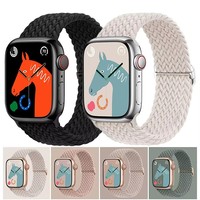 Braided Solo Loop For Apple Watch Band 45mm 41 38 49 42 46 40 44mm Elastic Nylon Bracelet iWatch series 10 9 8 7 6 se 5 4 Strap