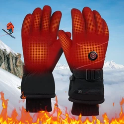 DC Rechargeable Electric Heated Hand Warmer Heated Gloves Winter Ski Gloves Touch Screen Windproof Heated Gloves for Women Men