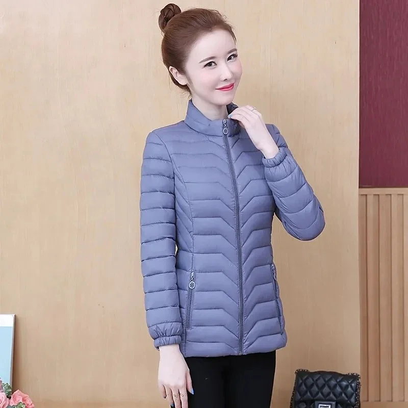 Fashion Women Puffer Jackets Ultralight Duck Down Cotton Jacket 2023 New Autumn Winter Long Sleeve Warm Coat Female Parka