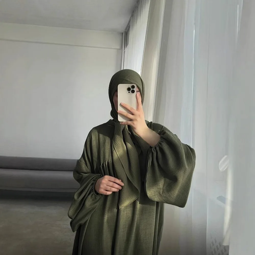 

High Quality Turkish Dubai Breastfeeding Dress Robe Soft Cotton Summer Abaya Dress Handmade Polyester 450g for Adults Daily Wear