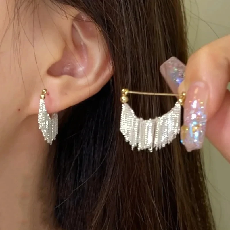 Women's Elegant Long Tassel Earrings, Unique Design