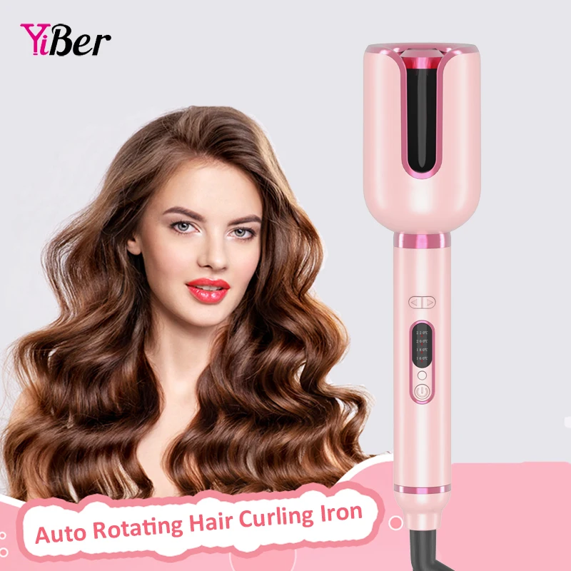 Auto Ceramic Hair Curler Ionic Automatic Curling Iron 1 inch Curling Iron Curling Wand Fast Heating Rotating Spin Wand Styler