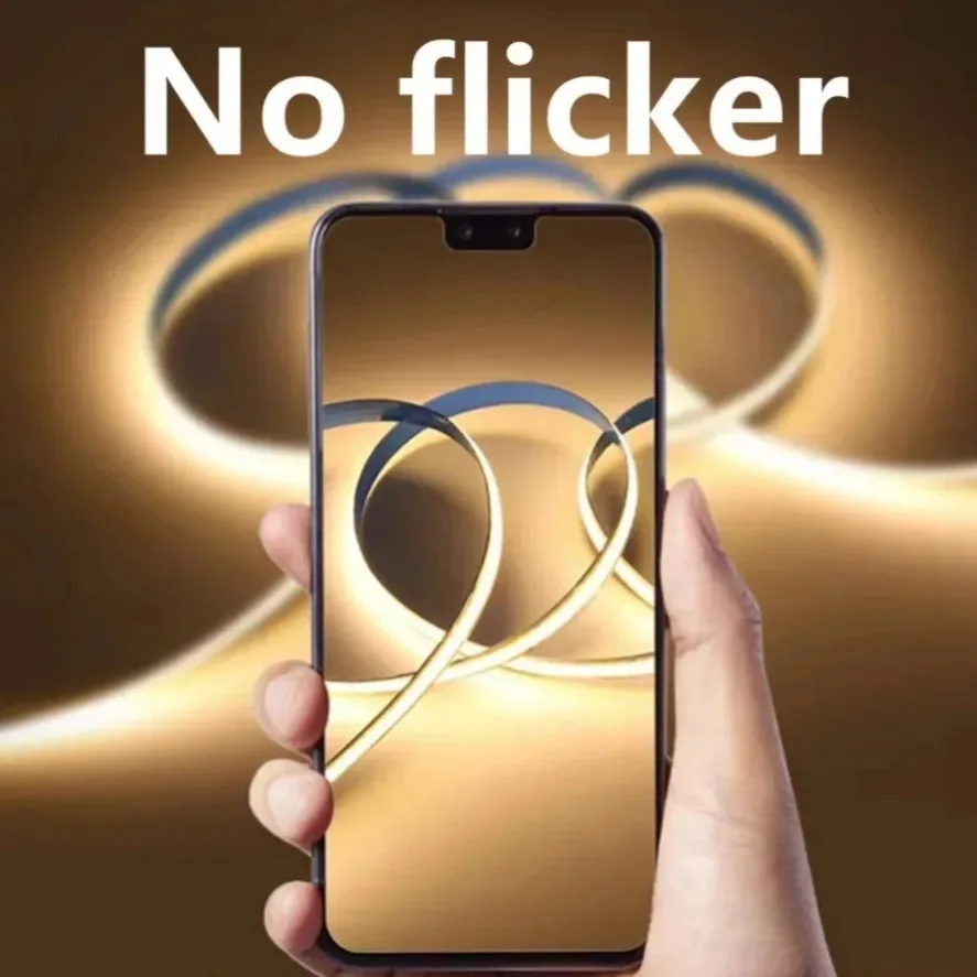 320LED 10 متر عكس الضوء LED COB قطاع تيار مستمر 12 فولت 24 فولت فوب أضواء لغرفة نوم ديكور عالية الكثافة لينة مرنة النيون الشريط ضوء مصباح #6