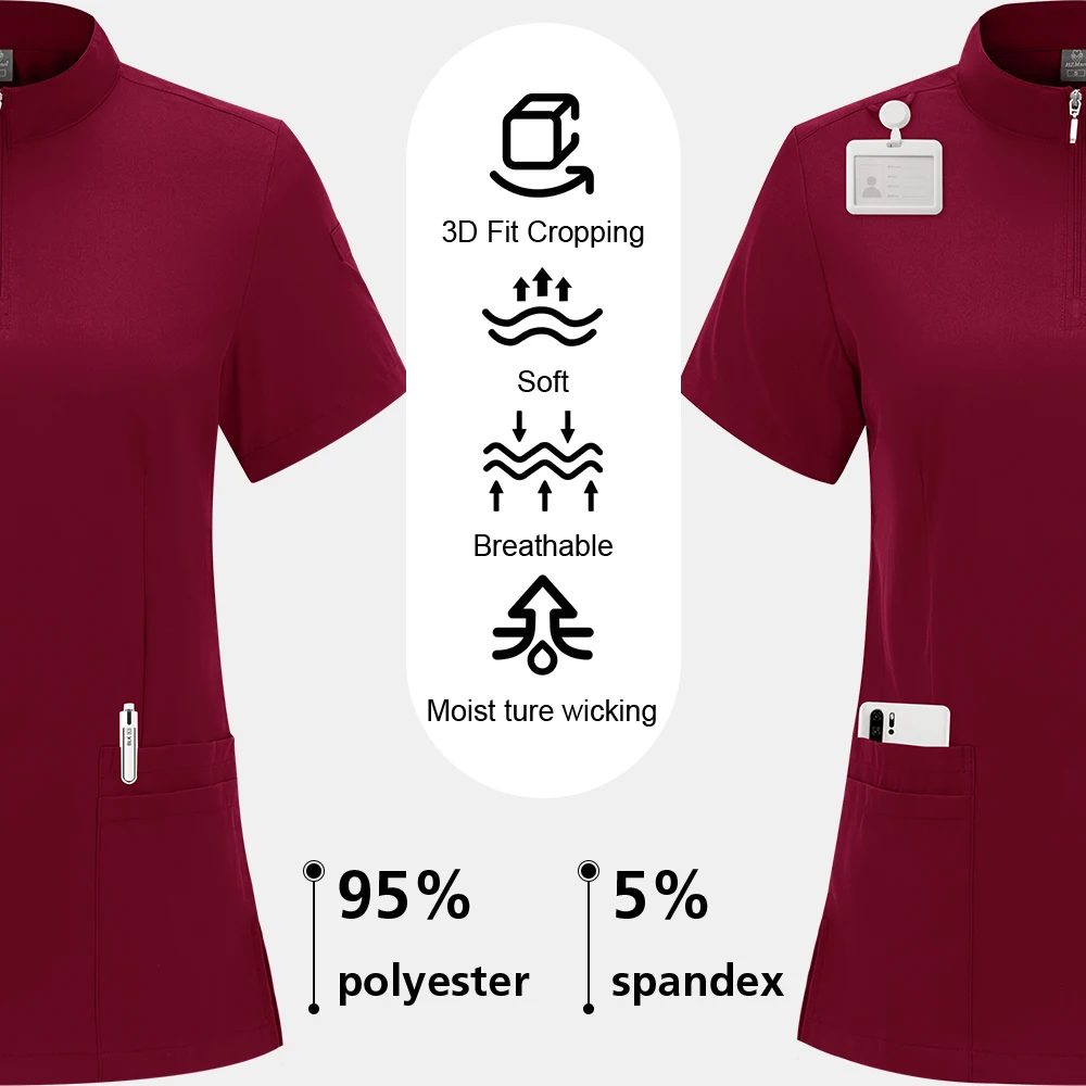 Precio al por mayor, ropa de trabajo clínica Unisex, uniforme de médico y enfermera, conjunto de exfoliantes quirúrgicos médicos, accesorios de trabajo para tienda de mascotas de laboratorio