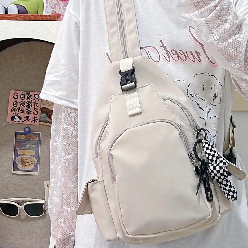 

New Backpack Breast Bag Dual-purpose Bag Women's Multi-functional Versatile Casual Small Backpack Canvas Lightweight Satchel
