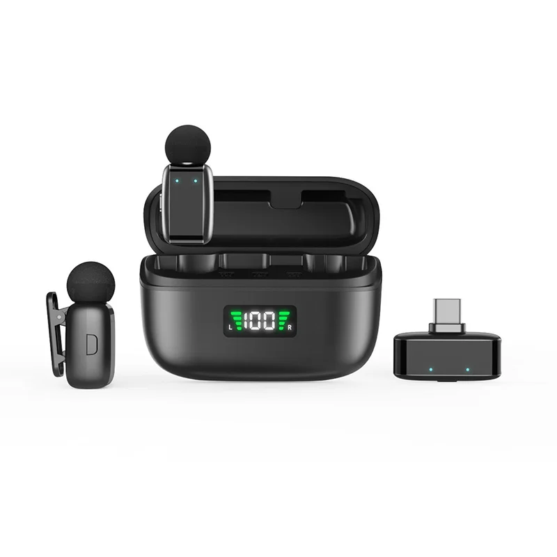 Wireless Fingertip Portable Microphone SX35 Mini Charging Case Collar Clip C Sound Change Noise Reduction HD Sound Quality