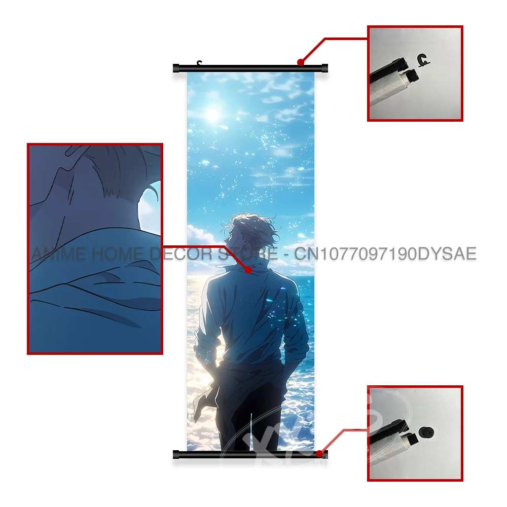 Jujutsu Kaisen อะนิเมะโปสเตอร์ผ้าใบพิมพ์แขวนภาพวาด Wall Art Megumi Fushiguro Scrolls ภาพตกแต่งบ้านภาพจิตรกรรมฝาผนัง