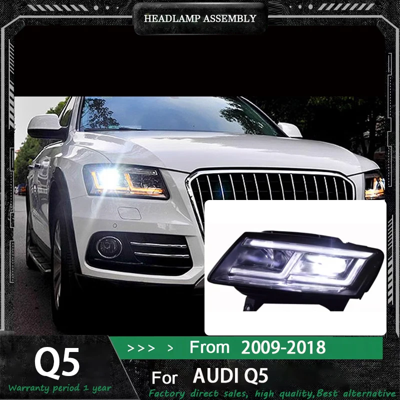 

Автомобильная фара для Audi 2008-2018 Q5, матричная передняя лампа, новый стиль, светодиодный DRL в сборе, модификация, автоаксессуары