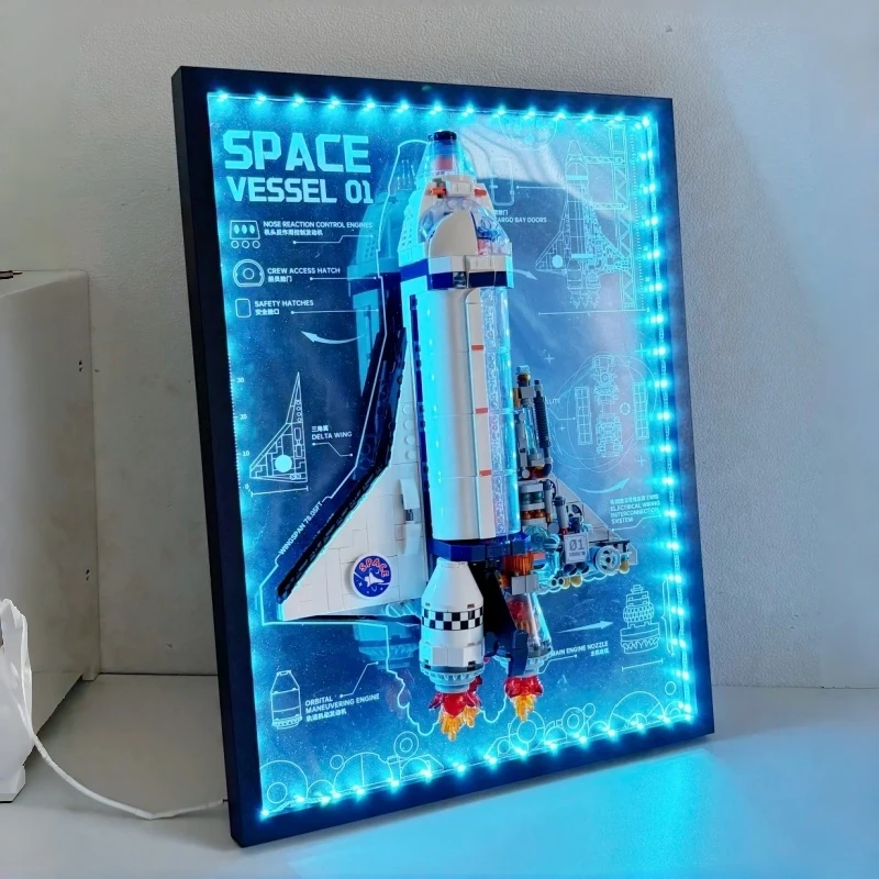 

Spaceship Building Blocks, Aerospace Series Collection Model Ornaments, Wall Three-dimensional Photo Frame, Children's Toys