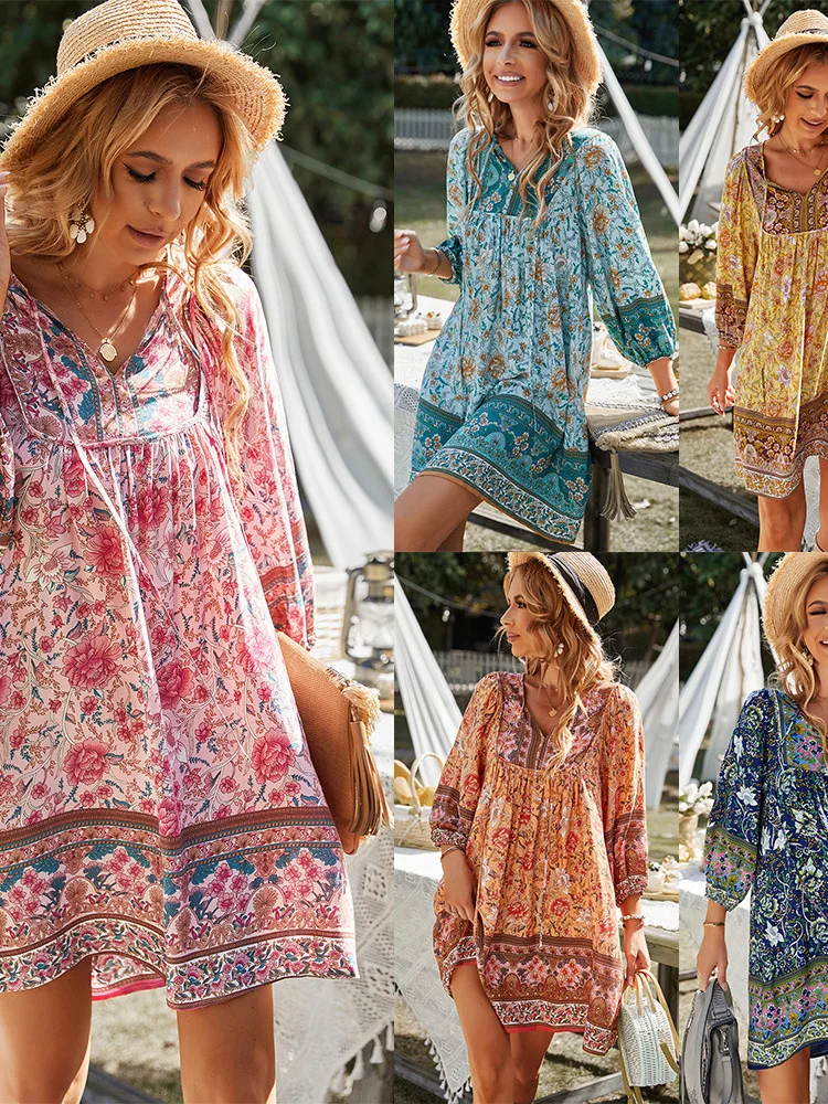 T-shirt d'été pour femmes, décontracté, Vaion imprimé v-ne Dr, ort Sve, Sle Dr No Brand Holiday Faion, modèle de base