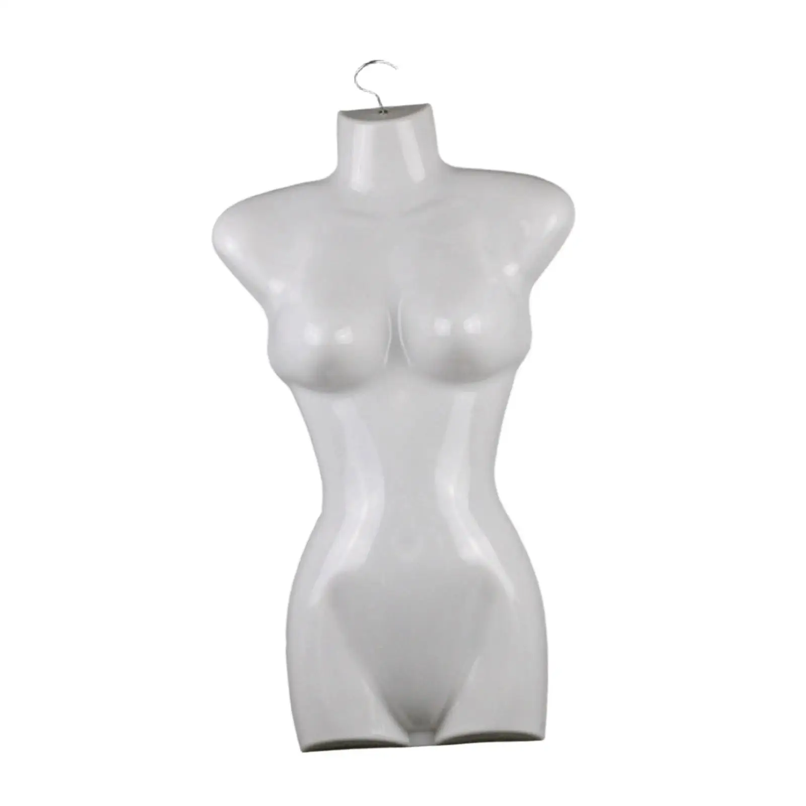 Half Body Female Mannequin Torso Plastic Dress Form with Hanger Hook for Clothing Store and Boutique