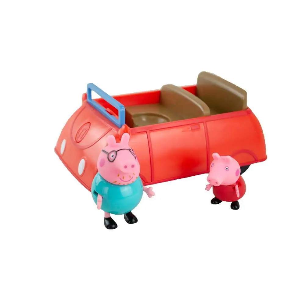 Peppa Schwein Familien auto mit Sound Spielset Anime Action figur Cartoon Tiermodell niedliche Puppe Figur Kinderspiel zeug Weihnachts geschenk