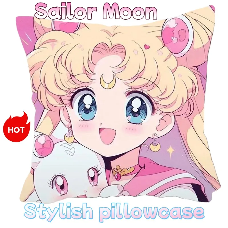 Sailor Moon Pillowcase Cute Fashionable Personalized Cartoon Creative Kawaii Soft Pillowcase Gift for Friends on Holidays