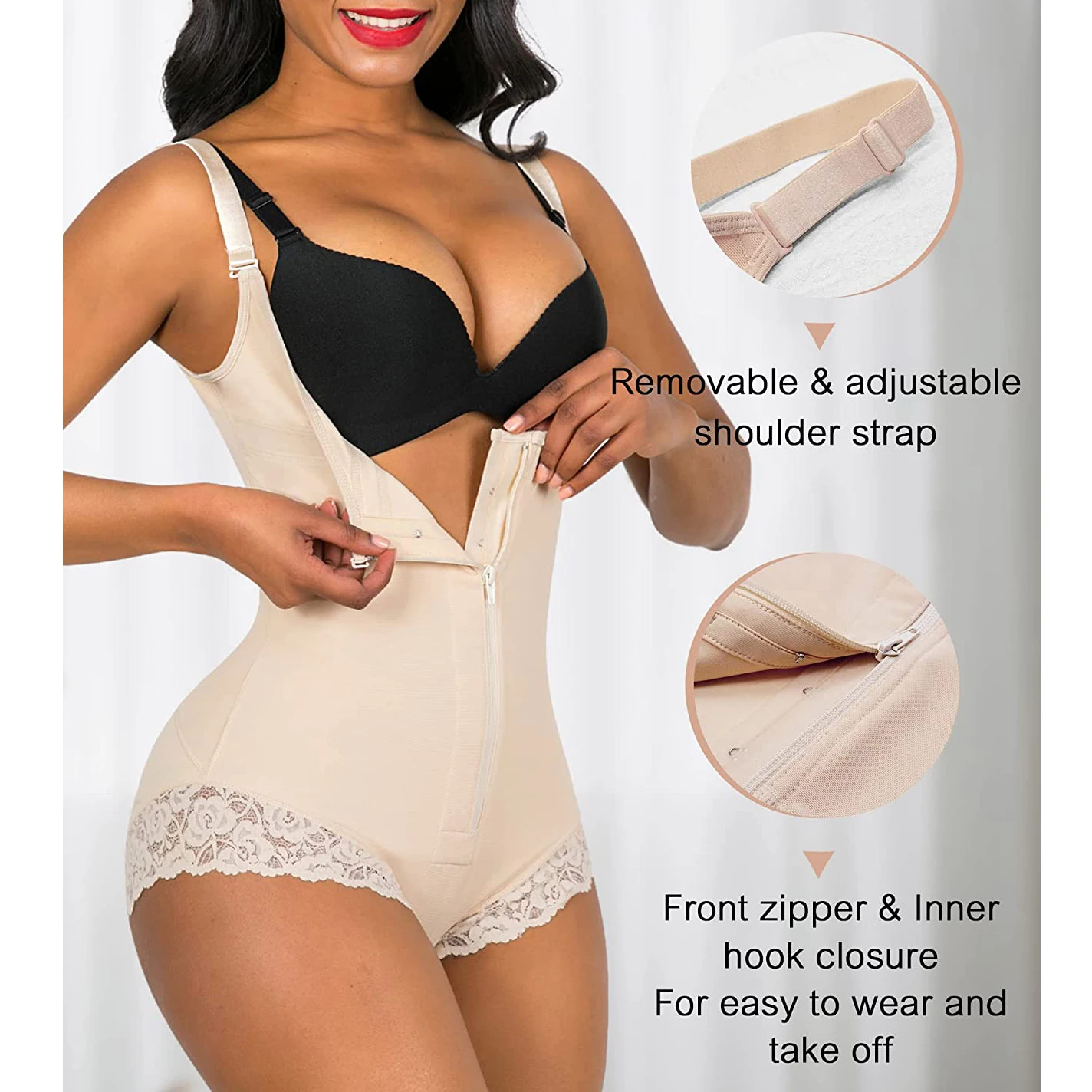 Fajas Colombians Zipper Bodysuit Shaper Shapewear Women Waist Trainer Reducing Girdle Flat Belly Slimming Sheath Postpartum Belt