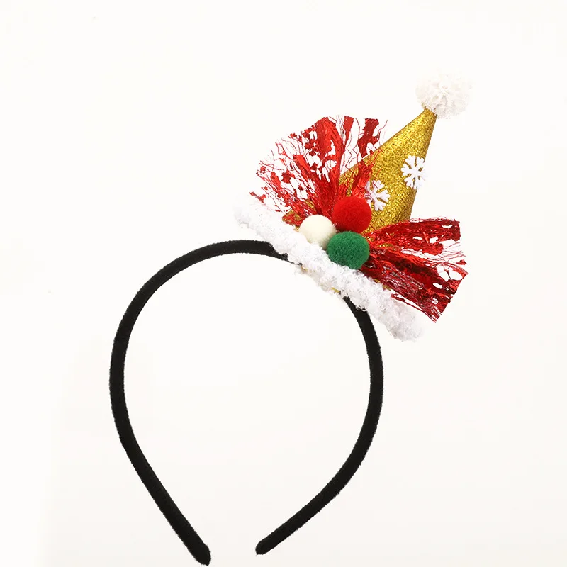

*Excellent Christmas Decoration Felt Headband Red Green Christmas Tree Pointy Hat Fun Christmas Tree Decoration Headband