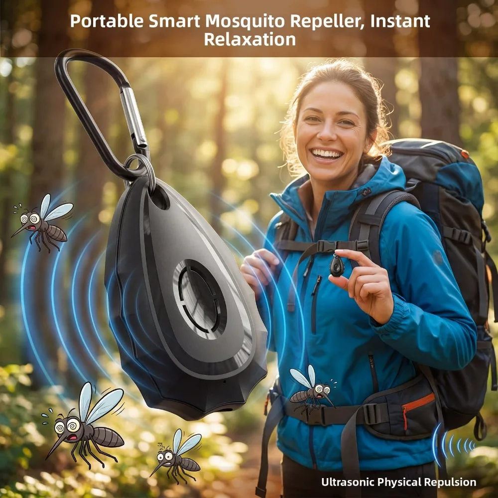 Ultrasonic Mosquito Repellent Portable USB Electronic Insect Repeller Safe for Pregnant Women Kids Indoor Outdoor Pest Control