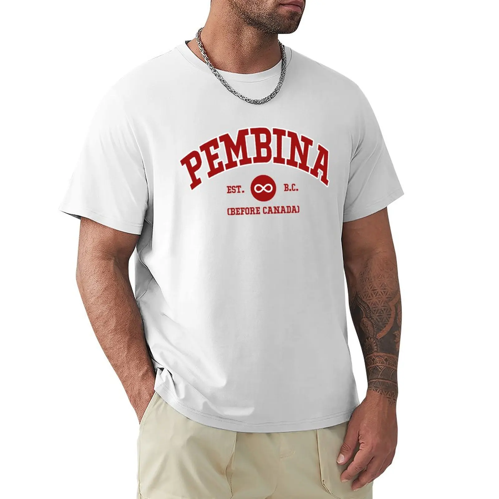 

Pembina Pride Metis Varsity Lettering T-Shirt sweat plus size tops Blouse men t shirts