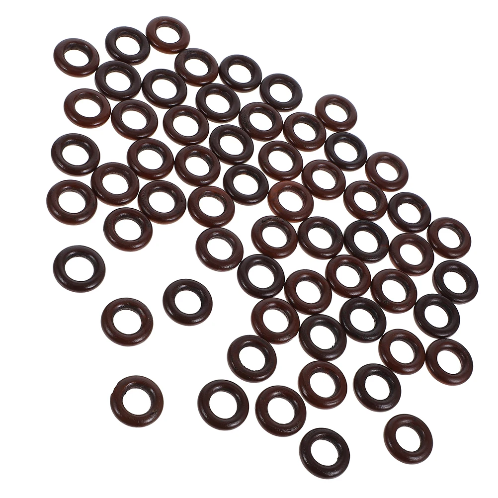 

50pcs Hemu Wood Rings Deep Coffee Color Small Wooden Circles for Craft DIY Jewelry Making Projects Accessories