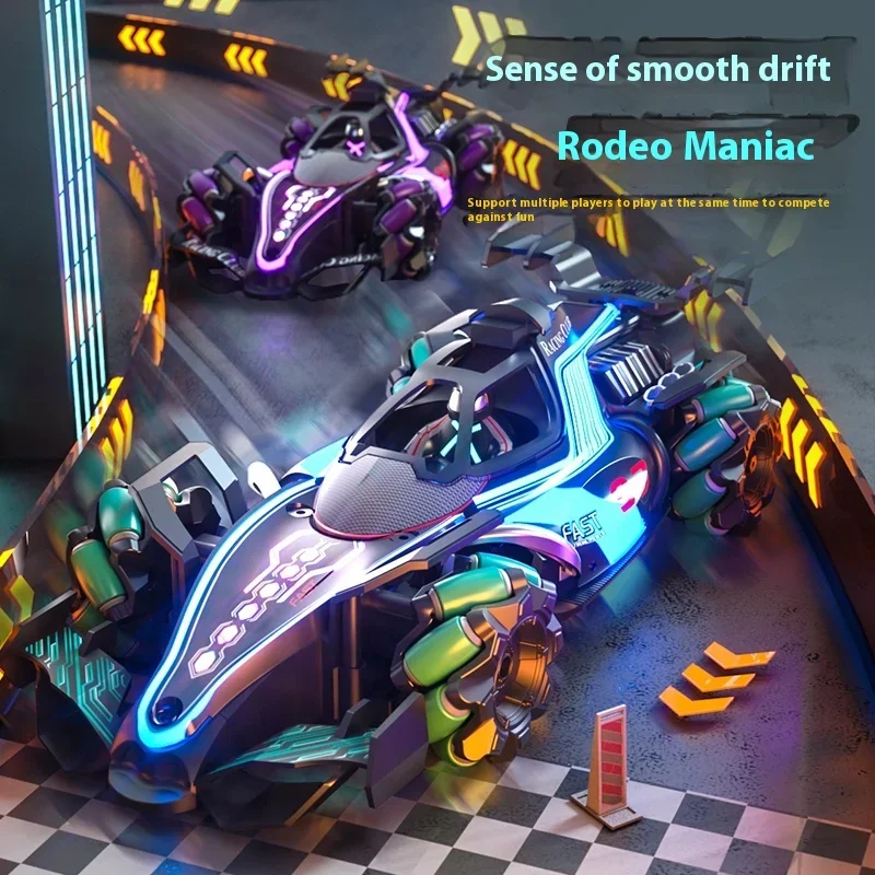 F1 RC 스턴트카 360 °   스핀 드리프트, 제스처 컨트롤 및 스프레이 라이트, 4WD 오프로드 장난감 소년 소녀 어린이 선물용