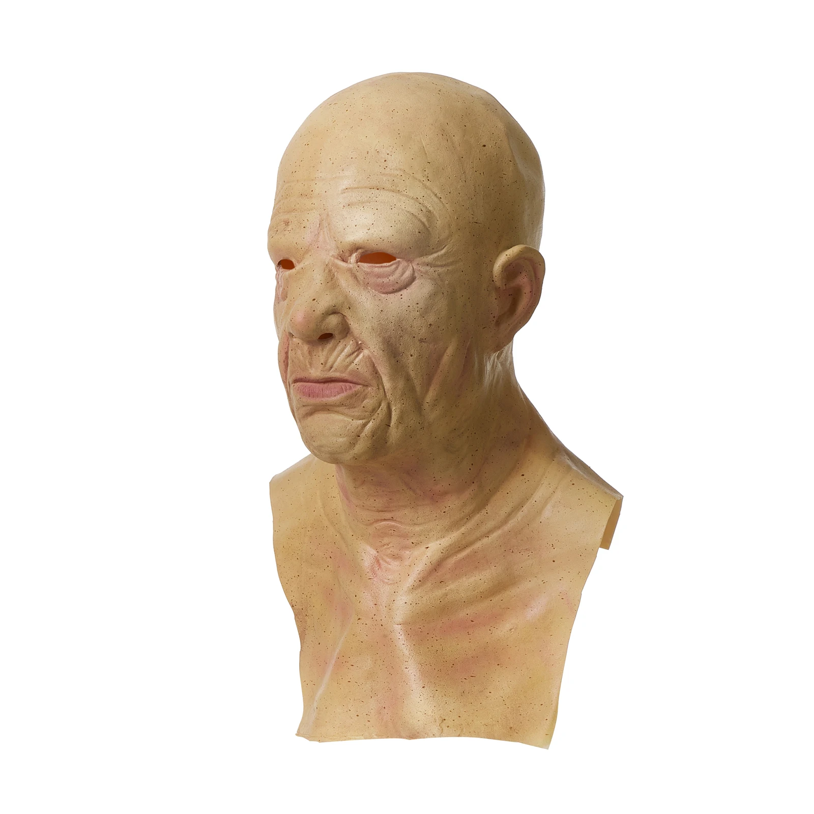 Halloween Realistic Old Man Facewear Portable Full Face Covering Scary Wrinkle Halloween Cosplay Party Props