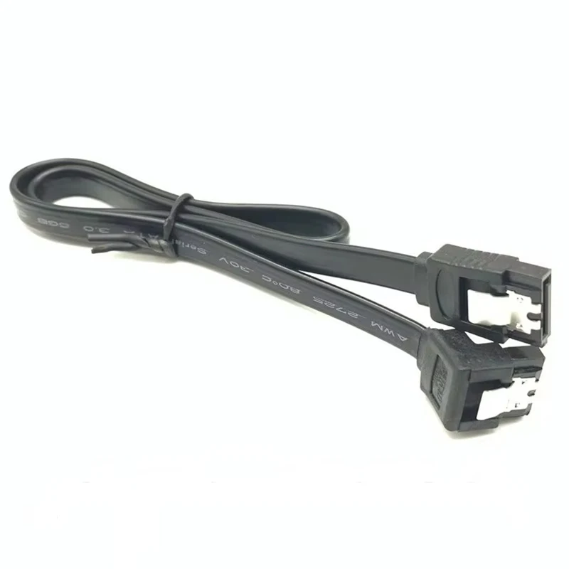 Black Dual Straight Head Or Bent Straight 8-core Copper Flexible Sata3.0 Solid-state Drive Serial Data Cable Series 6GB/S A2