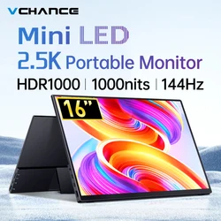 VCHANCE 16'' Mini Led Portable Monitor 1000nits 2.5K 144hz 16:10 100%sRGB Gaming Display for Computer Laptop Switch PS4/5 Xbox