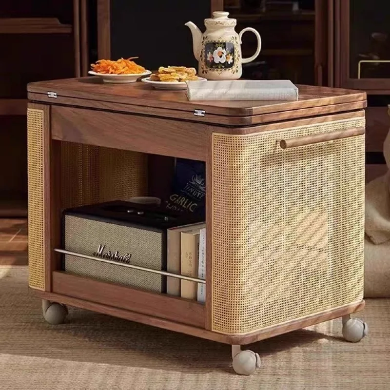 

Wooden Homestay Coffee Tables Mobile Side Cabinet Storage Rack Coffee Tables Minimalist Design Home Furniture Salontafel Ls40cj