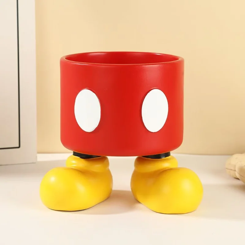 

Disney Mickey Mouse Pen Holder Cartoon Large Capacity Makeup Brush Storage Bin Creativity Desktop Ornament Friend Festival Gift