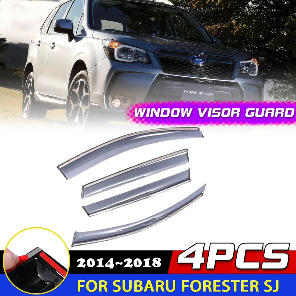 

Car Windows Visor for Subaru Forester SJ 2014~2018 Awnings Shelters Sun Deflector Rain Eyebrow Guard Cover Sticker Accessories