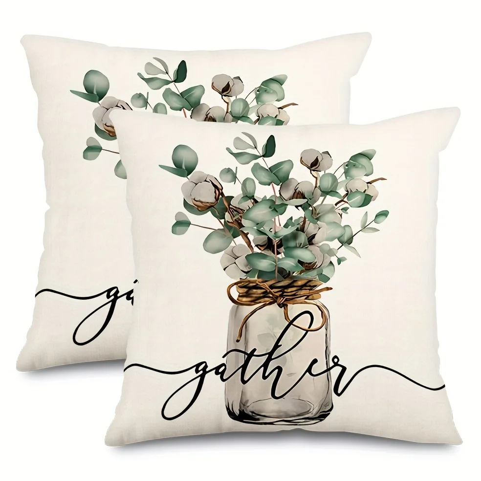 Gather Cotton Bouquet Pillow: Elegant Home Decor for Cozy, Welcoming Spaces, Natural Charm, and Soft Touc